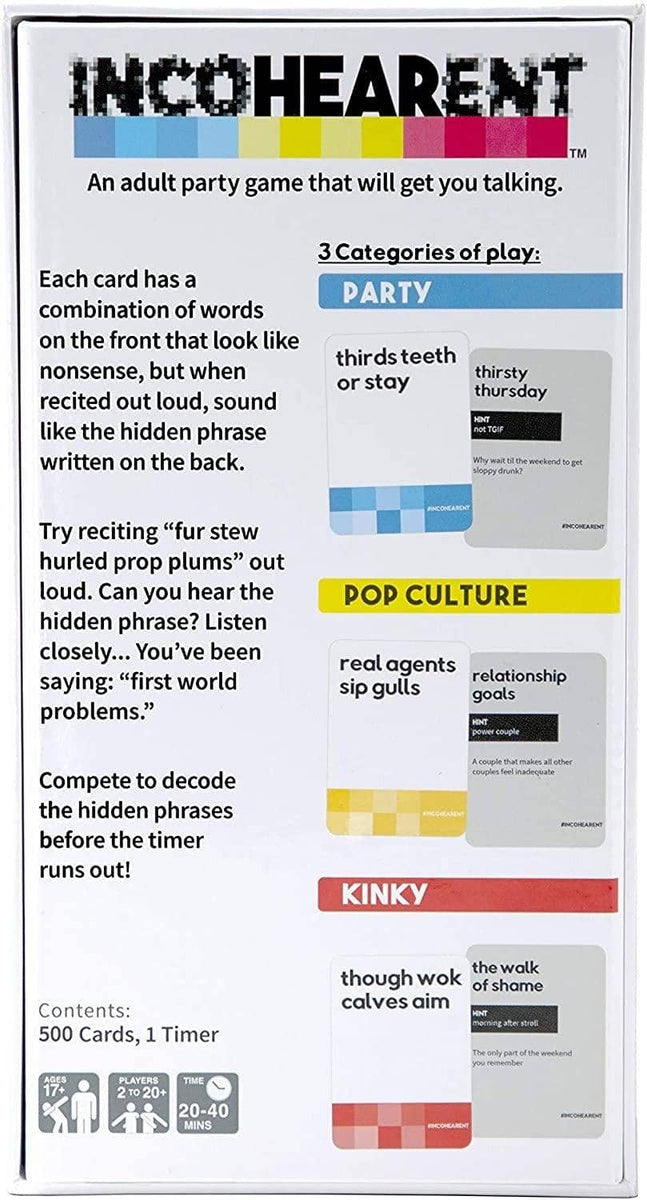 Incohearent Adult Party Game - BoardGamer.ie | Board Games Ireland