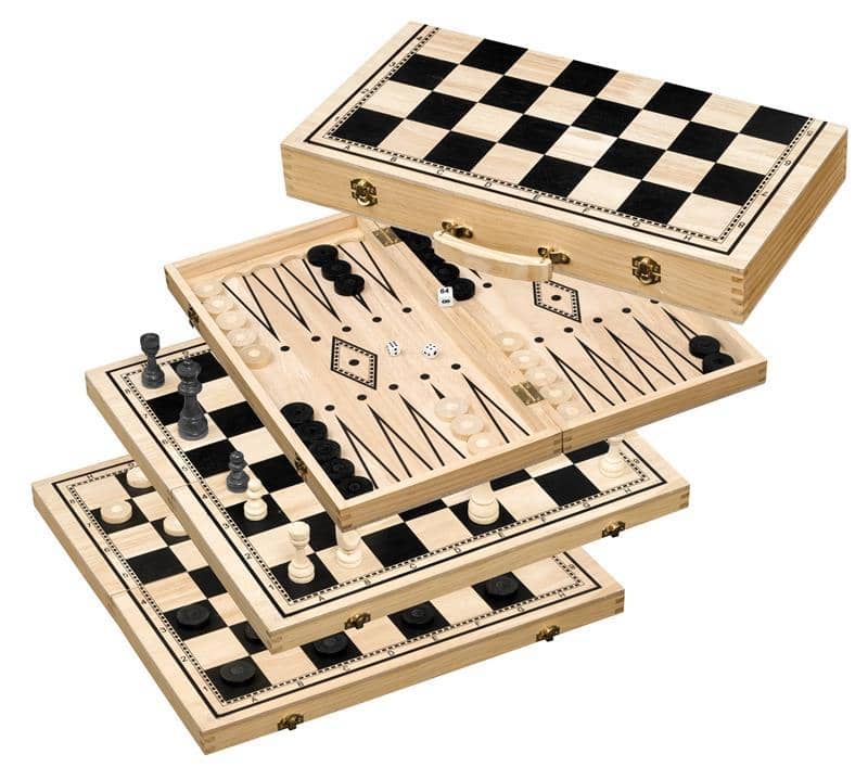 Chess, Checkers And Backgammon Set, Field 50mm
