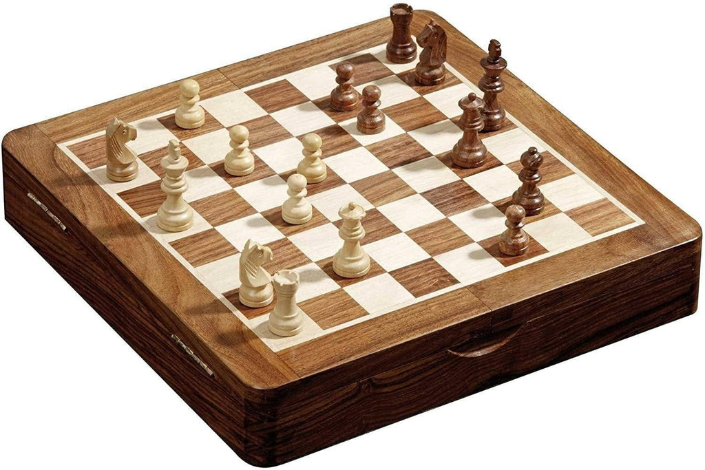 Wood Folding Magnetic Staunton Chess Set - Philos