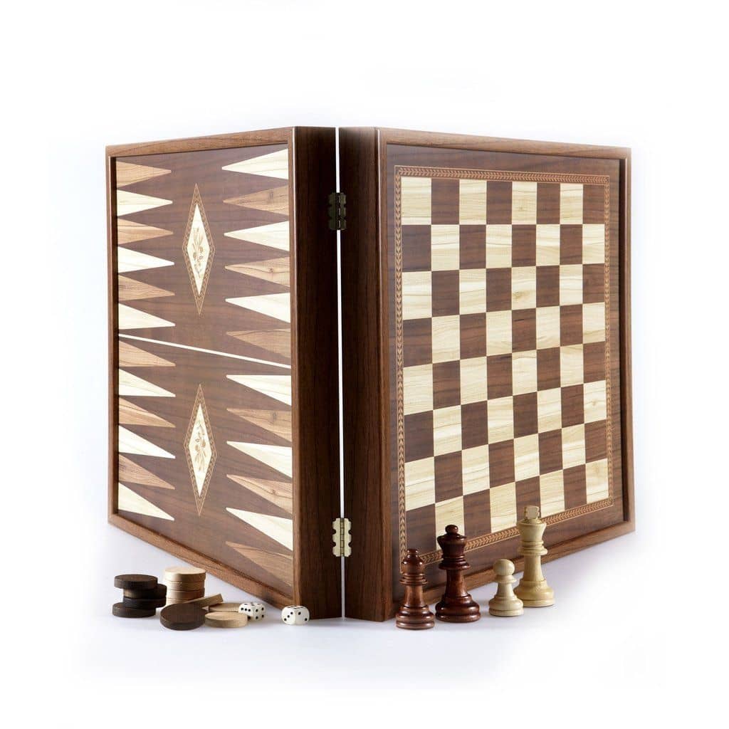 Classic 2 in 1 Chess - Backgammon, 41cm x 41cm (Large) - Manopoulos
