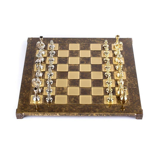 Metal Brass Staunton Chess Set, 36 x 36cm (Medium)