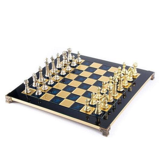 Manopoulos Brass Staunton Chess Set, 44cm x 44cm (Large)