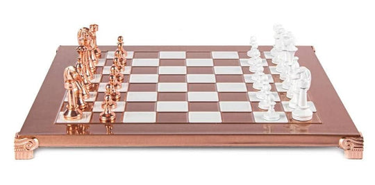 Metal Copper Staunton Chess Set, 36 x 36cm (Medium)