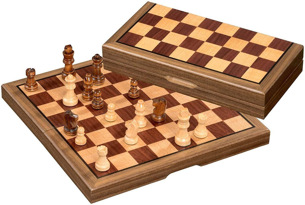 Wood Travel Chess Set, 20cm x 20cm (Small) - Philos