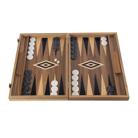 Manopoulos American Walnut Backgammon (Large)