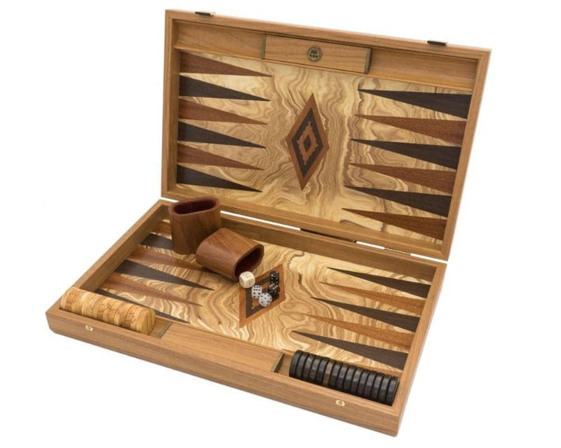 Manopoulos Olive Burl Backgammon (Large)