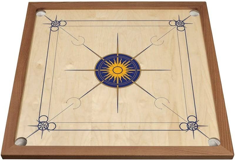 Atelier Radscha Carrom Board: Blue & Yellow, Sun Design