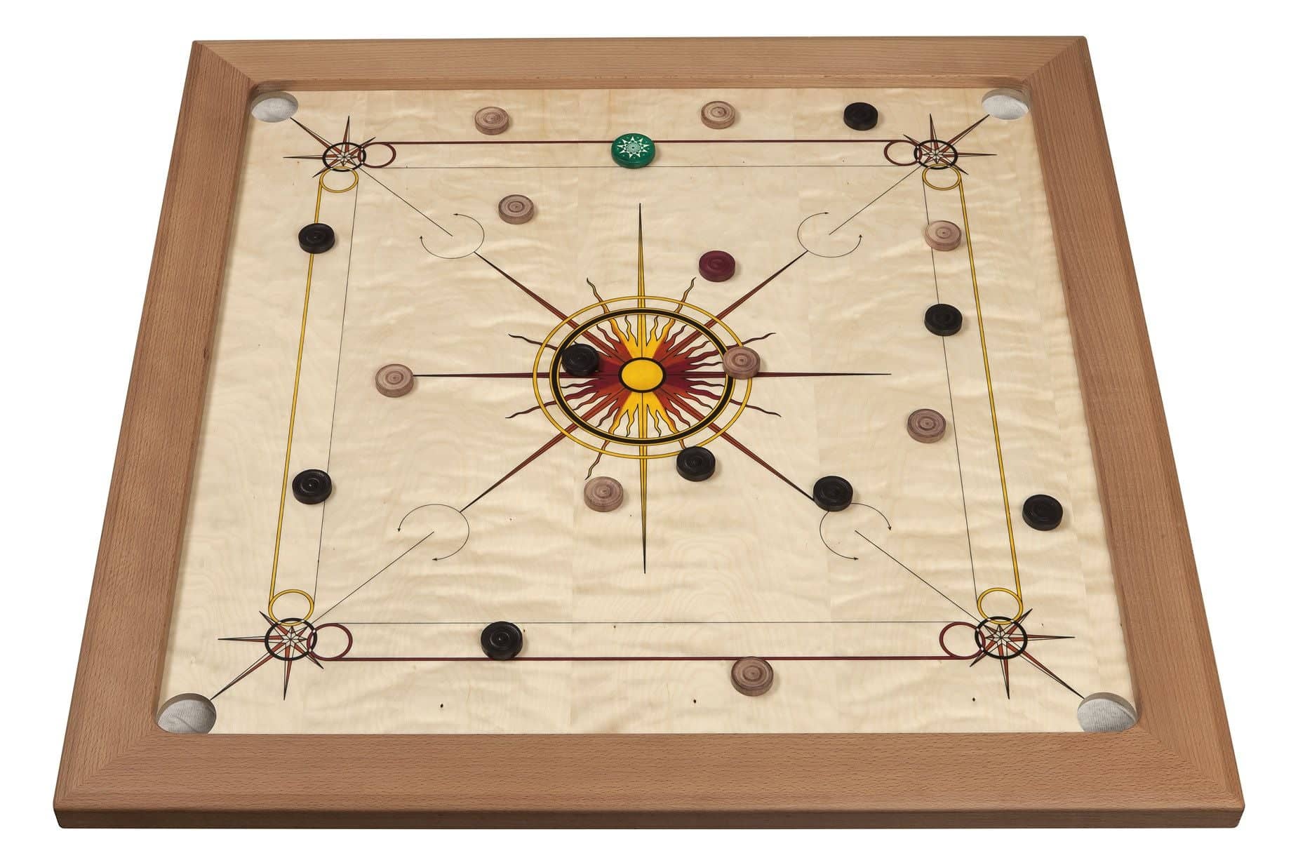 Atelier Radscha Luxury Carrom Board with Hand-Painted Sun Design ...