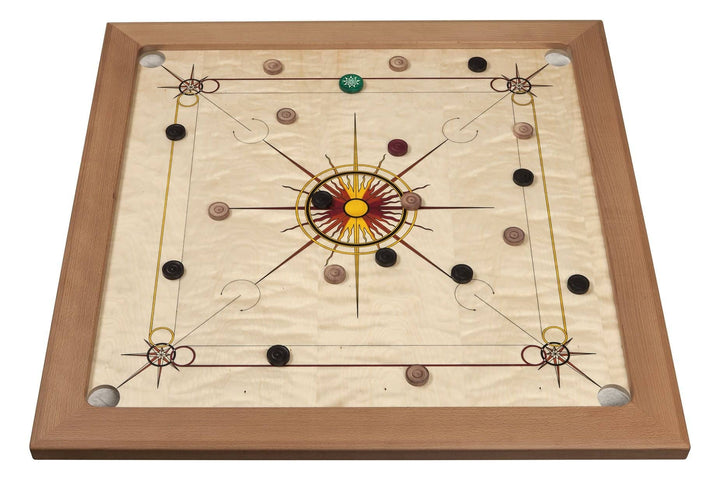 Atelier Radscha Luxury Carrom Board with Hand-Painted Sun Design