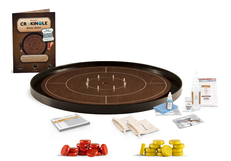 Luxe Crokinole Toernooibord - Walnoot &amp; Ebbenhout