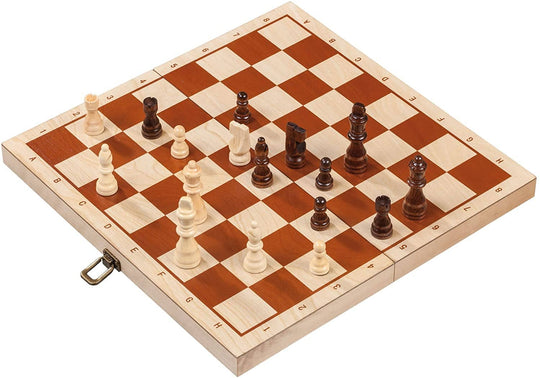Wood Folding Staunton Chess Set (Birch)